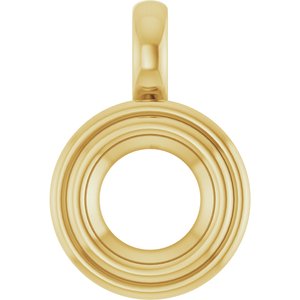 10K Yellow Gold 7 mm Round Charm/Pendant Mounting – image 2