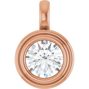 18K Rose Gold 7 mm Round Charm/Pendant Mounting