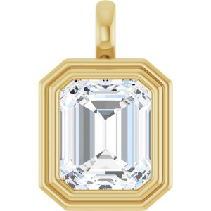 18K Yellow Gold 12x10 mm Emerald Charm/Pendant Mounting