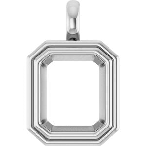 Platinum 12x10 mm Emerald Charm/Pendant Mounting – image 2