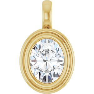 14K Yellow Gold 8.5x6.5 mm Oval Charm/Pendant Mounting