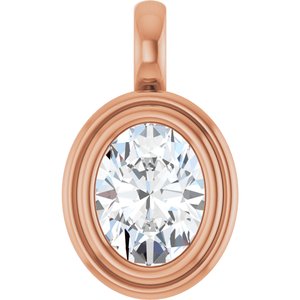 18K Rose Gold 8.5x6.5 mm Oval Charm/Pendant Mounting