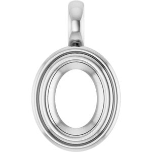 18K X1 White Gold 8.5x6.5 mm Oval Charm/Pendant Mounting – image 2