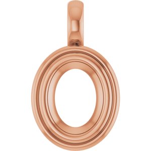 18K Rose Gold 8.5x6.5 mm Oval Charm/Pendant Mounting – image 2