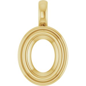 18K Yellow Gold 8.5x6.5 mm Oval Charm/Pendant Mounting – image 2
