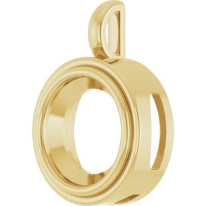 18K Yellow Gold 15 mm Round Charm/Pendant Mounting – image 4