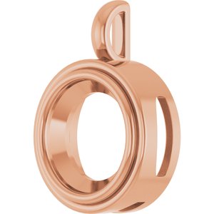 18K Rose Gold 15 mm Round Charm/Pendant Mounting – image 4