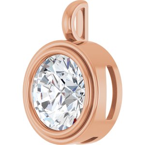 18K Rose Gold 15 mm Round Charm/Pendant Mounting – image 3
