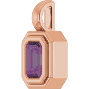 14K Rose Gold Lab-Grown Alexandrite Charm/Pendant – image 2