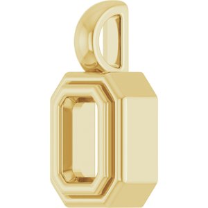 14K Yellow Gold 5x3 mm Emerald Charm/Pendant Mounting – image 4
