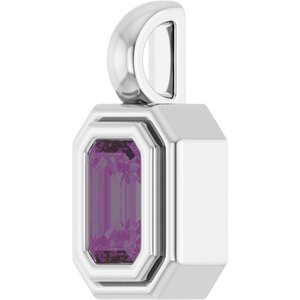 Platinum Lab-Grown Alexandrite Charm/Pendant – image 2