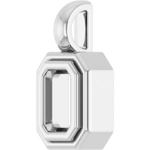 Platinum 5x3 mm Emerald Charm/Pendant Mounting – image 4