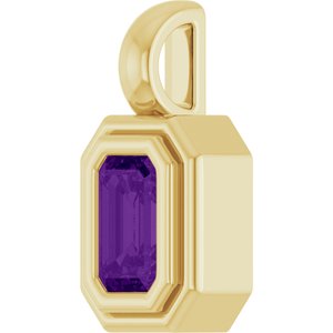 14K Yellow Gold Natural Amethyst Charm/Pendant – image 2