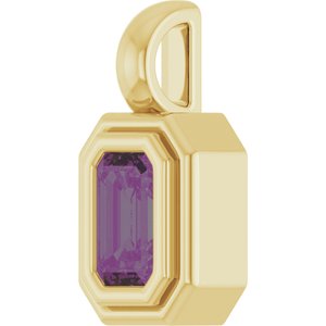 14K Yellow Gold Lab-Grown Alexandrite Charm/Pendant – image 2