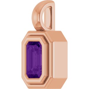 14K Rose Gold Natural Amethyst Charm/Pendant – image 2