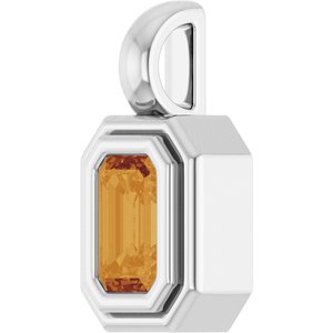 Sterling Silver Natural Citrine Charm/Pendant – image 2