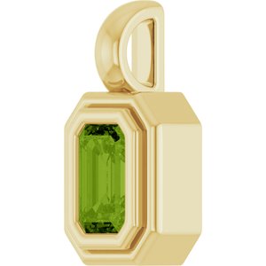 14K Yellow Gold Natural Peridot Charm/Pendant – image 2