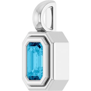 Sterling Silver Natural Aquamarine Charm/Pendant – image 2