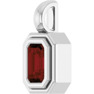 Sterling Silver Natural Mozambique Garnet Charm/Pendant – image 2