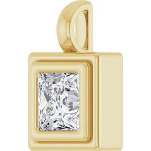 18K Yellow Gold 5.5x5.5 mm Square Charm/Pendant Mounting – image 3