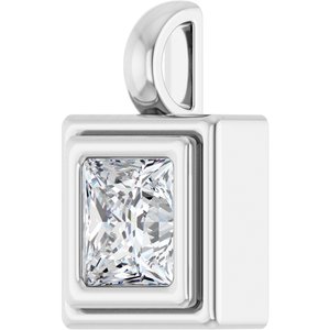 18K White Gold 5.5x5.5 mm Square Charm/Pendant Mounting – image 3