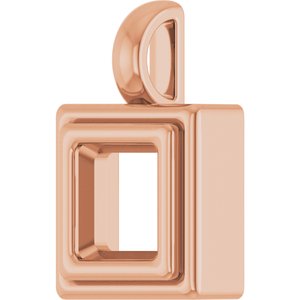 18K Rose Gold 5.5x5.5 mm Square Charm/Pendant Mounting – image 4