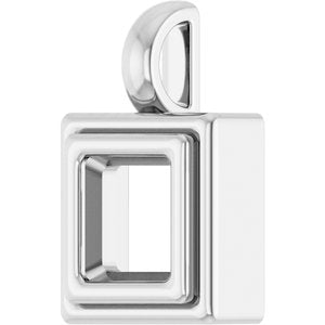 Sterling Silver 5.5x5.5 mm Square Charm/Pendant Mounting – image 4