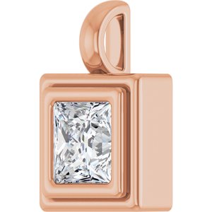 18K Rose Gold 5.5x5.5 mm Square Charm/Pendant Mounting – image 3