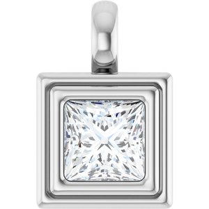 10K X1 White Gold 5.5x5.5 mm Square Charm/Pendant Mounting
