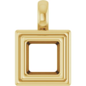 10K Yellow Gold 5.5x5.5 mm Square Charm/Pendant Mounting – image 2