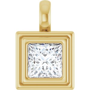 10K Yellow Gold 5.5x5.5 mm Square Charm/Pendant Mounting