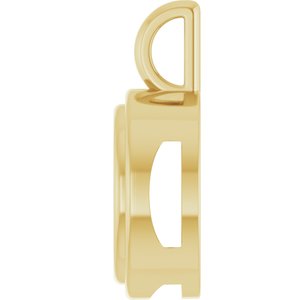 18K Yellow Gold 11 mm Round Charm/Pendant Mounting – image 6