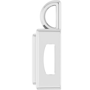 18K White Gold 8x8 mm Square Charm/Pendant Mounting – image 6
