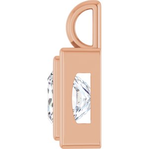 14K Rose Gold 8x8 mm Square Charm/Pendant Mounting – image 5