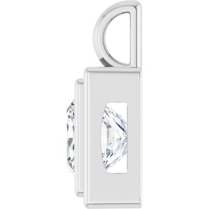 18K X1 White Gold 8x8 mm Square Charm/Pendant Mounting – image 5