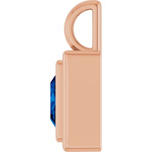 14K Rose Gold Lab-Grown Blue Sapphire Charm/Pendant – image 3