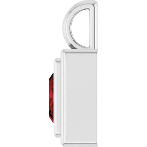 14K White Gold Natural Mozambique Garnet Charm/Pendant – image 3
