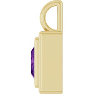 14K Yellow Gold Natural Amethyst Charm/Pendant – image 3