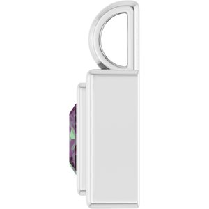 Sterling Silver Lab-Grown Alexandrite Charm/Pendant – image 3
