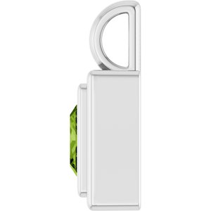 14K White Gold Natural Peridot Charm/Pendant – image 3