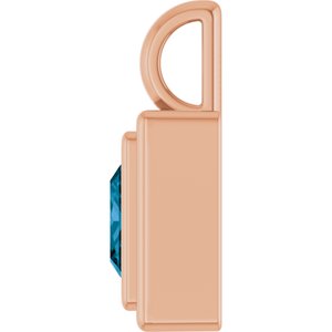 14K Rose Gold Natural London Blue Topaz Charm/Pendant – image 3