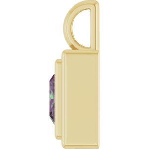 14K Yellow Gold Lab-Grown Alexandrite Charm/Pendant