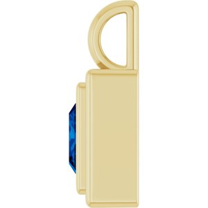 14K Yellow Gold Lab-Grown Blue Sapphire Charm/Pendant – image 3