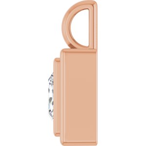 14K Rose Gold 6.5x6.5 mm Square Charm/Pendant Mounting – image 5