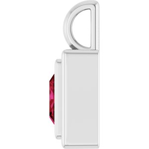 Platinum Lab-Grown Ruby Charm/Pendant – image 3
