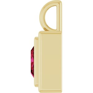 14K Yellow Gold Lab-Grown Ruby Charm/Pendant