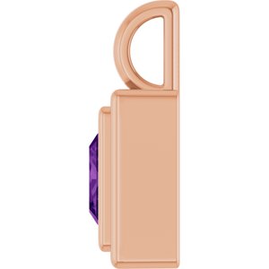 14K Rose Gold Natural Amethyst Charm/Pendant – image 3