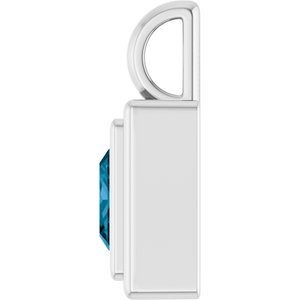 Platinum Natural London Blue Topaz Charm/Pendant – image 3