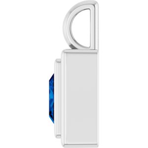 Platinum Lab-Grown Blue Sapphire Charm/Pendant – image 3