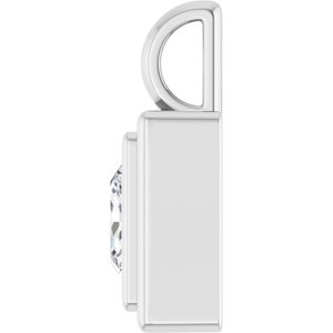 18K White Gold 6.5x6.5 mm Square Charm/Pendant Mounting – image 5